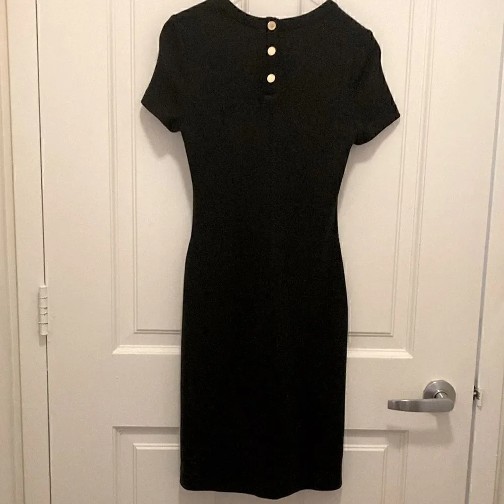Tory Burch Anthea Black Wool Blend Short Sleeve Knit Dress. Size XS.